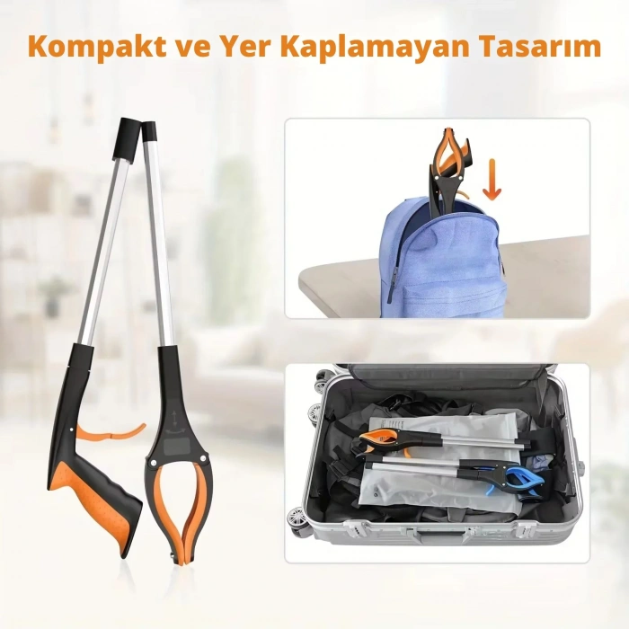 ShopyTech  Katlanabilir 32 İnç Eşya Kavrama Aparatı 360° Döner Başlıklı Manyetik Uçlu Çöp Toplama ve Uzanma Tutacağı