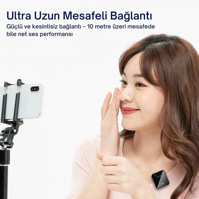 ShopyTech Kablosuz 4ü 1 Arada Yaka Mikrofonu Type-C Lightning 3.5mm Uyumlu Gürültü Azaltmalı Telefon Kamera Mikrofonu