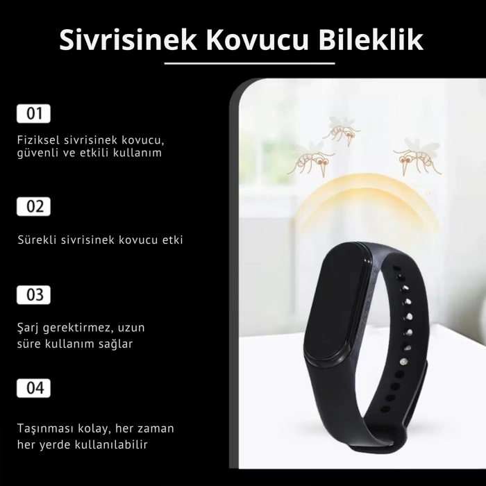 ShopyTech Elektronik Sivrisinek Kovucu Bileklik Unisex Outdoor Kamp Balıkçılık Gece Kullanımı Taşınabilir Bileklik