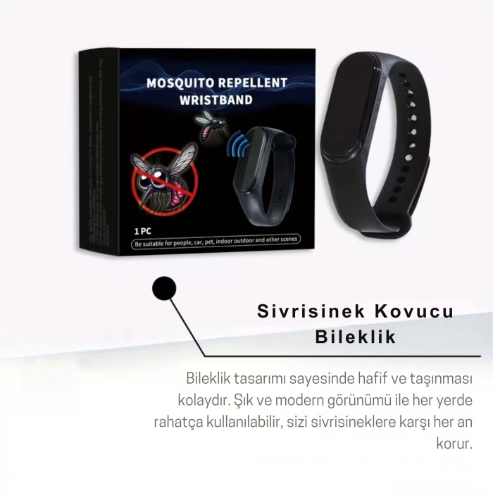 ShopyTech Elektronik Sivrisinek Kovucu Bileklik Unisex Outdoor Kamp Balıkçılık Gece Kullanımı Taşınabilir Bileklik