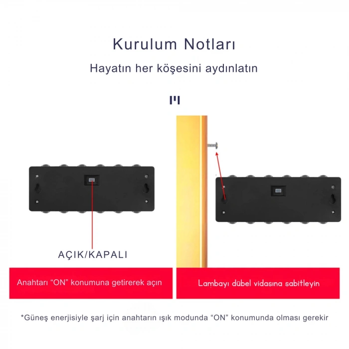 ShopyTech 12 LED Güneş Enerjili Çift Yönlü Duvar Lambası IP65 Otomatik Gece Aydınlatma Kablolamasız Montaj