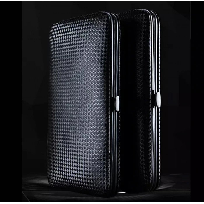 SHOPYTECH 7 Parça Profesyonel Manikür Pedikür Seti Siyah Lüks Seyahat Çantası, Kadın & Erkek Tırnak Bakım Kiti