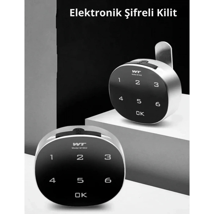 ShopyTech Akıllı Şifreli Dolap Çekmece Kilidi Dokunmatik Sayısal Tuş Takımı, Anahtarsız Elektronik Kam Kilit, Metal Ahşap Uyumlu