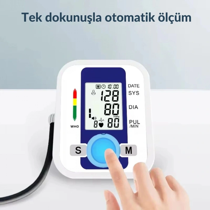 ShopyTech Akıllı Üst Kol Tansiyon Aleti IHB Düzensiz Nabız Uyarısı Tek Tuşla Otomatik Ölçüm Geniş LCD Ekran Çift Kullanıcı 99×99 Hafıza USB
