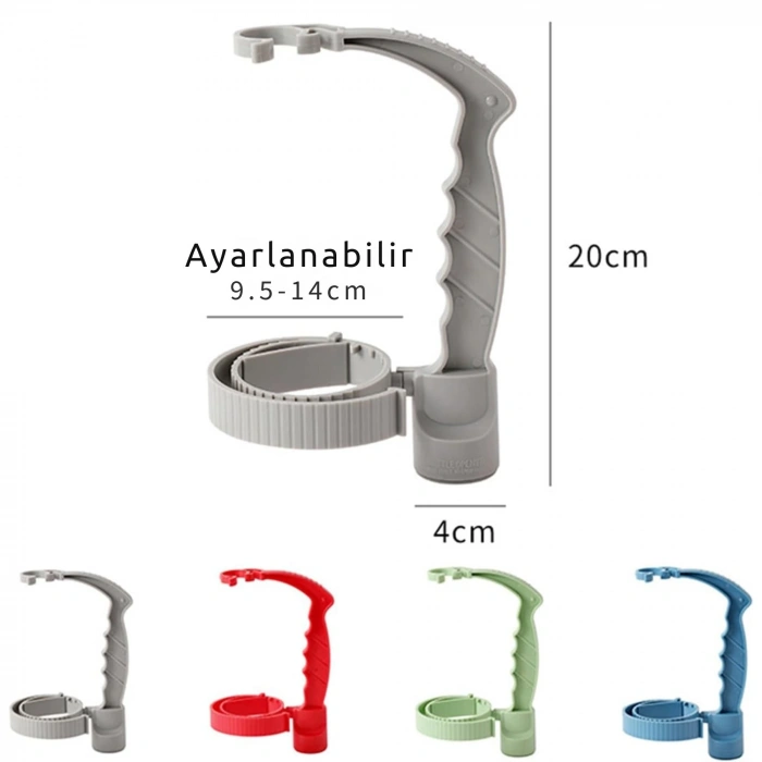 ShopyTech Ayarlanabilir İçecek Şişe Taşıma Sapı Ergonomik Tutma Kolu Şişe Açacaklı Su Yağ Şişesi Kulpu