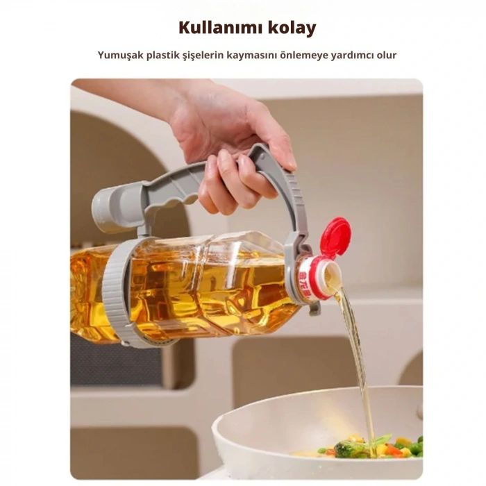 ShopyTech Ayarlanabilir İçecek Şişe Taşıma Sapı Ergonomik Tutma Kolu Şişe Açacaklı Su Yağ Şişesi Kulpu