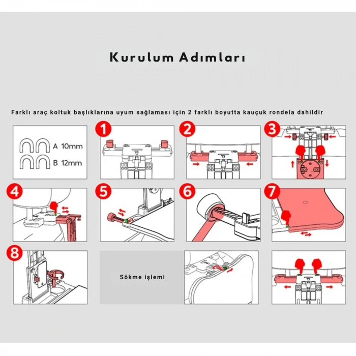 ShopyTech Evrensel Araç Koltuğu Masası 360° Döner Tepsi Tablet Laptop Standı ve Bardaklık
