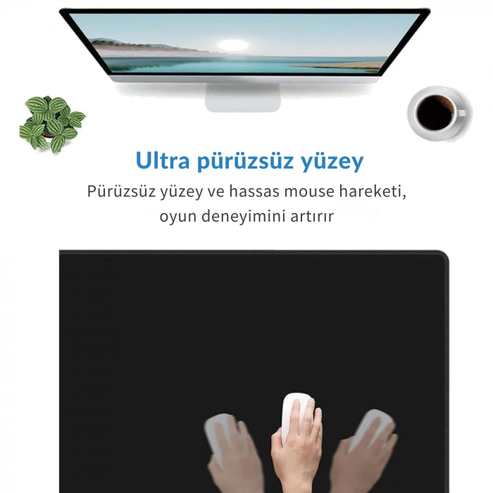 ShopyTech Excel Kısayol Mouse Pad 80×30 cm Büyük Boy Kaymaz Taban Su Geçirmez Dikişli Kenar  Word/Excel/PPT Kısayol Rehberi