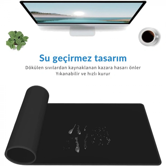 ShopyTech Excel Kısayol Mouse Pad 80×30 cm Büyük Boy Kaymaz Taban Su Geçirmez Dikişli Kenar  Word/Excel/PPT Kısayol Rehberi