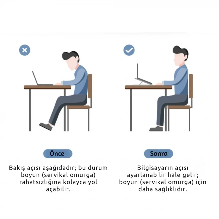 ShopyTech Fanlı Katlanır Laptop Notebook Standı  7 Kademeli Yükseklik Alüminyum Alaşım 16¨ inc Uyumlu