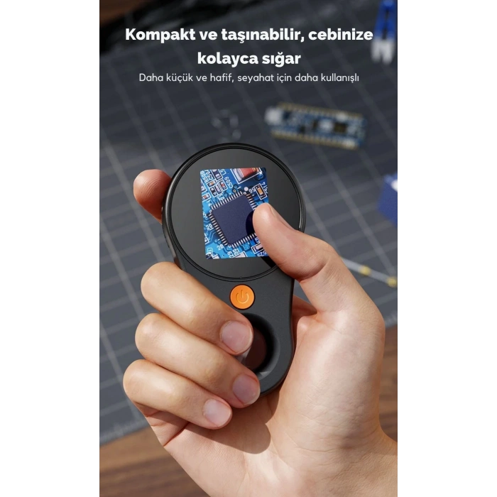 ShopyTech IPS Ekranlı Taşınabilir Dijital Mikroskop 500X 2MP 8 LED Işıklı 1080P Foto/Video TypeC Windows/Mac Uyumlu