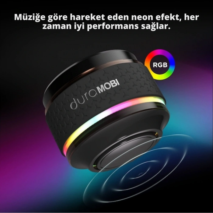 ShopyTech Kemik İletimli Kablosuz Bluetooth Hoparlör RGB Neon Işıklı Manyetik IP54 Su Sıçramasına Dayanıklı Mini Speaker