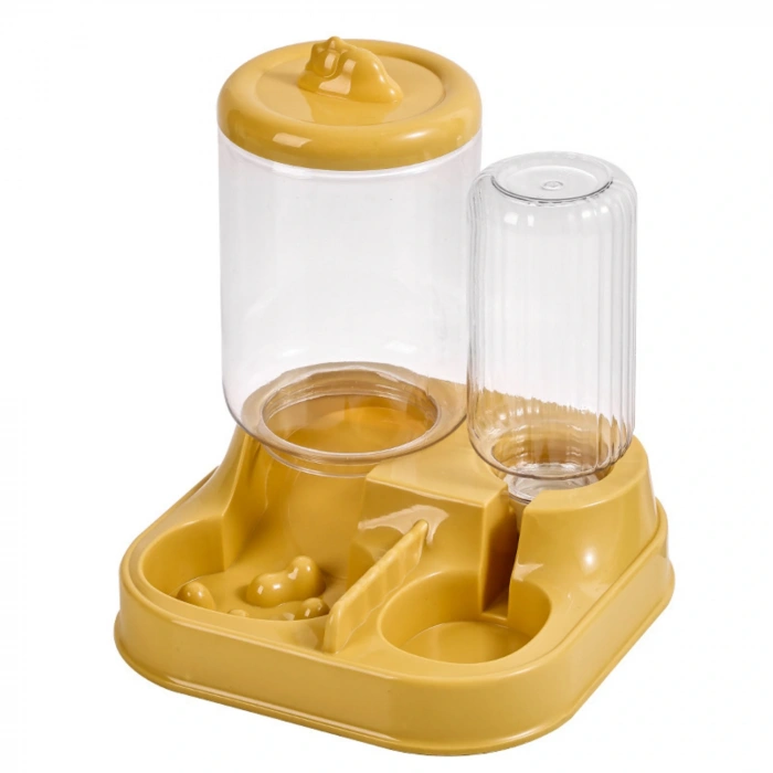 ShopyTech Otomatik Kedi Köpek Mama ve Su Kabı 2,8 Litre Kuru Mama Haznesi 1 Litre Otomatik Su Dağıtıcılı Yavaş Beslemeli 2si 1 Arada Mama İstasyonu