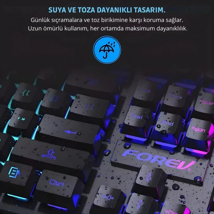 ShopyTech RGB Aydınlatmalı 104 Tuş Gaming Klavye USB 2.0 Mekanik Tuş Hissi FN Kısayolları