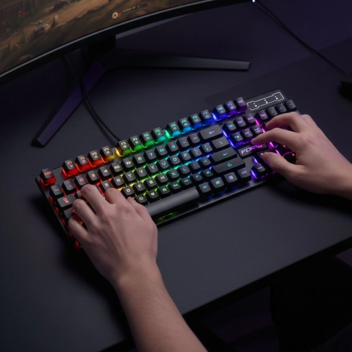 ShopyTech RGB Aydınlatmalı 104 Tuş Gaming Klavye USB 2.0 Mekanik Tuş Hissi FN Kısayolları