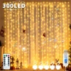 ShopyTech 300 LED USB Perde Işık 8 Modlu Uzaktan Kumandalı Gün Işığı Dekoratif LED Peri Işığı