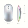 Shopy Tech Çift Mod Kablosuz Mouse Bluetooth 5.2 + 2.4G Şarjlı Sessiz Tıklama RGB Işıklı (500 mAh)GÜMÜŞ