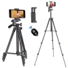 ShopyTech 102 cm Hafif Tripod  Telefon/Kamera Uyumlu Bluetooth Uzaktan Deklanşörlü 360° 3-Yönlü Kafa/SİYAH
