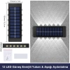ShopyTech 12 LED Güneş Enerjili Çift Yönlü Duvar Lambası IP65 Otomatik Gece Aydınlatma Kablolamasız Montaj
