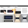 ShopyTech 12 LED Güneş Enerjili Çift Yönlü Duvar Lambası IP65 Otomatik Gece Aydınlatma Kablolamasız Montaj