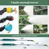ShopyTech 2400 mAh Şarjlı Sulama Tabancası 3 Başlık Teleskopik Çubuk 5 m Emiş Hortumu Type,C