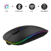 ShopyTech Çift Mod Kablosuz Mouse Bluetooth 5.2 + 2.4G Şarjlı Sessiz Tıklama RGB Işıklı (500 mAh)SİYAH