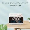 ShopyTech FM Radyo Dijital Çalar Saat LED Ekranlı Masa Saati Sıcaklık Nem göstergesi 2 USB Şarj Çıkışı Siyah,Beyaz