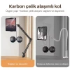 ShopyTech Metal 360° Uzun Kol Tablet/Telefon Standı Kelepçeli Masa/Yatak Başlığı Tutucu 6¨-12.9¨Uyumlu