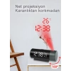 ShopyTech Projeksiyonlu Dijital Çalar Saat  Çift Alarm Termometre 180° Döner Kırmızı Projeksiyon Otomatik Parlaklık USB Telefon Şarjı