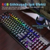 ShopyTech RGB Aydınlatmalı 104 Tuş Gaming Klavye USB 2.0 Mekanik Tuş Hissi FN Kısayolları