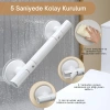 ShopyTech Vantuzlu Banyo Tutunma Barı Kaymaz Duş Tutma Kolu Emniyet El Rayı Yaşlı  Çocuk  Hamile  Engelliler İçin Hareket Destek Kolu 35 cm