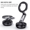 ShopyTech X63 Alüminyum Alaşımlı Manyetik Araç Telefon Tutucu 360° Çok Eksenli Vakum Tabanlı Type-C Şarjlı