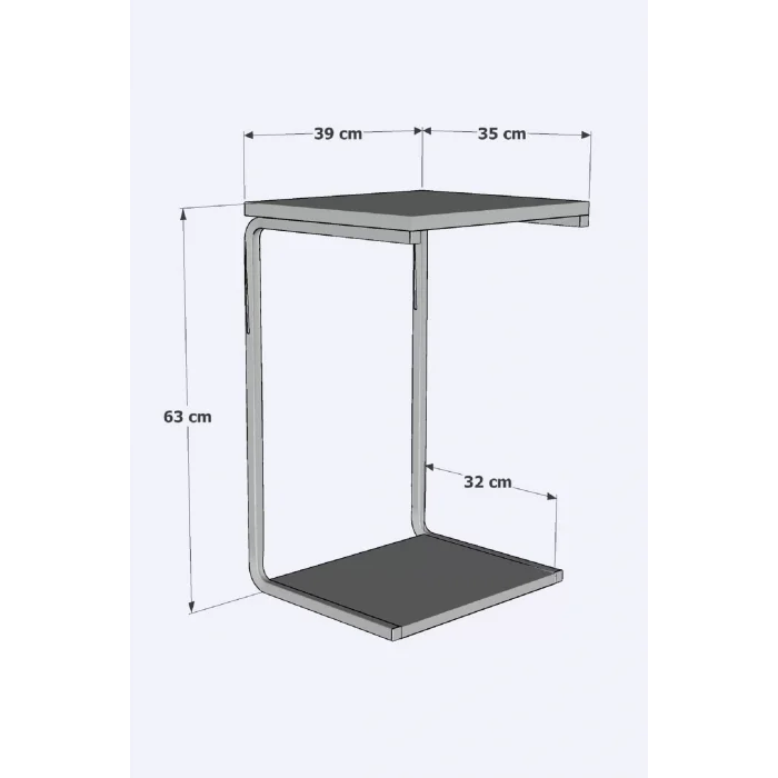 Modern Tasarım İki Katlı Tekerlekli Gold Servis Sehpası Koltuk Yan C Sehpa Zigon Sehpa Siyah