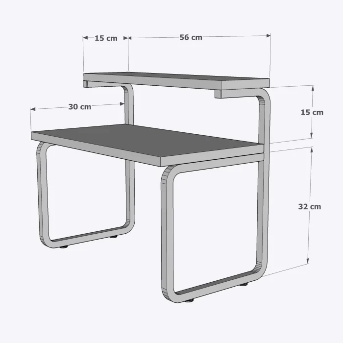 Mutfak Organizer Tezgah Üstü Metal Raflı Mikrodalga Fırın Standı BAMBU