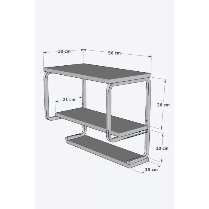 Üç Katlı Klozet Üstü Düzenleyici  Çamaşır Makinesi Duvar Rafı Banyo Dolabı