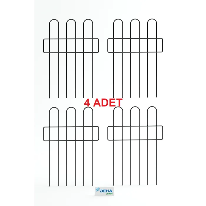 4 Adet Pasa Dayanıklı Metal Çit Bahçe Korkuluğu Hayvan Bariyeri Peyzaj Kenarlığı Bahçe Çiti