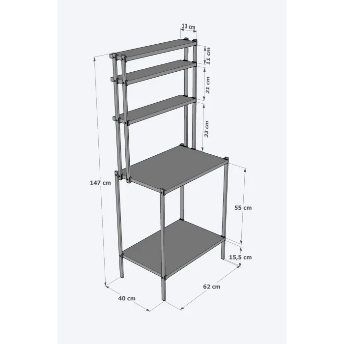 Robot Süpürge Uyumlu Raflı Mutfak Kahve Köşesi Dolap Raf  Mutfak Organize Bango