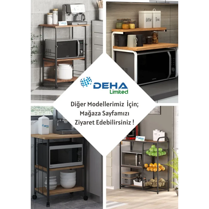 Robot Süpürge Uyumlu Raflı Mutfak Kahve Köşesi Dolap Raf  Mutfak Organize Bango