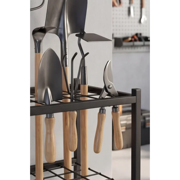 Bahçe Aletleri Düzenleyici Stand Kazma Kürek Organizer Raf Çok Amaçlı Metal Garaj Balkon Rafı