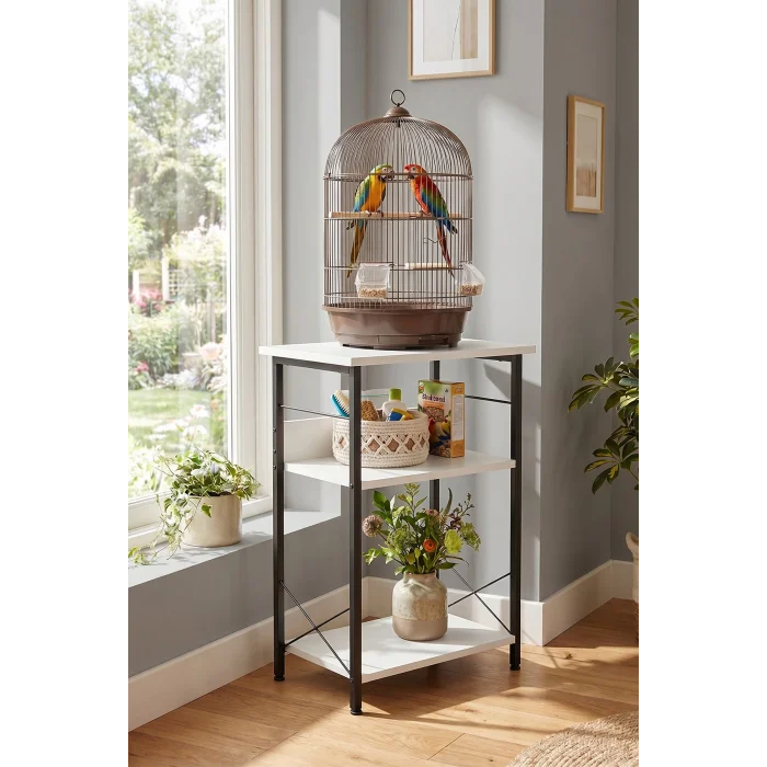 Akvaryum Sehpası Raflı Kuş Kafesi Standı Çok Amaçlı Metal Ayaklı Dekoratif Raf
