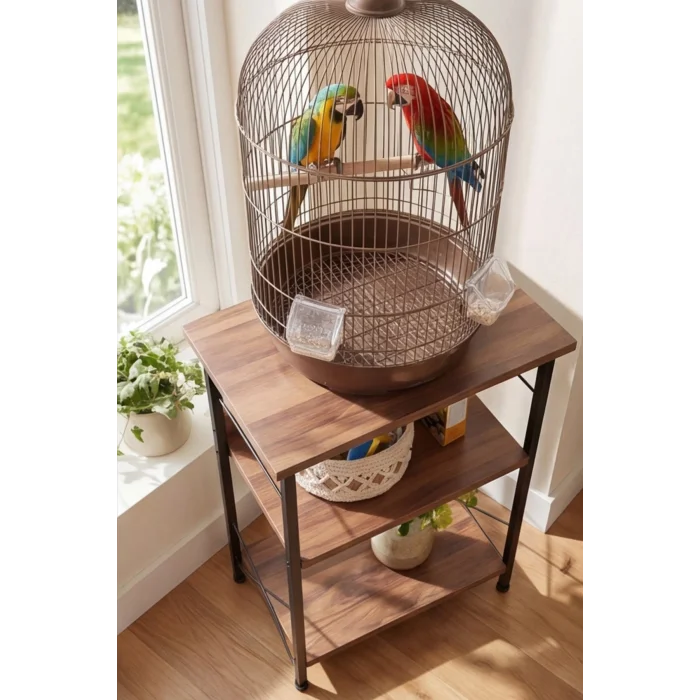 Akvaryum Sehpası Raflı Kuş Kafesi Standı Çok Amaçlı Metal Ayaklı Dekoratif Raf
