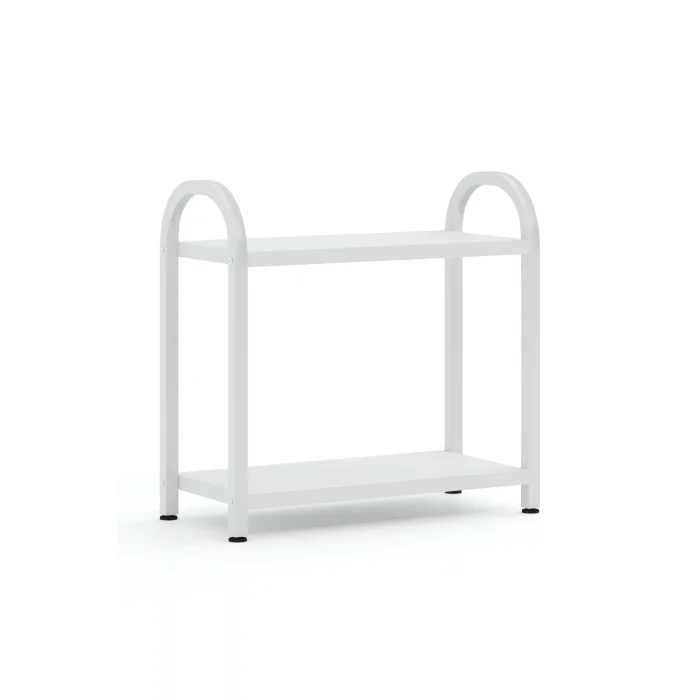 Banyo-Mutfak Toparlayıcı Düzenleyici Organizer 2 Katlı Geniş Metal Beyaz Tezgah Üstü Raf