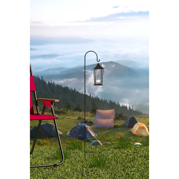 Metal Çubuk Çok Amaçlı Bahçe ve Kamp Kancası Bitki Bahçe Askısı Fener Çiçek Kancası 4 Adet