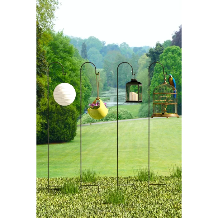 Metal Çubuk Çok Amaçlı Bahçe ve Kamp Kancası Bitki Bahçe Askısı Fener Çiçek Kancası 4 Adet