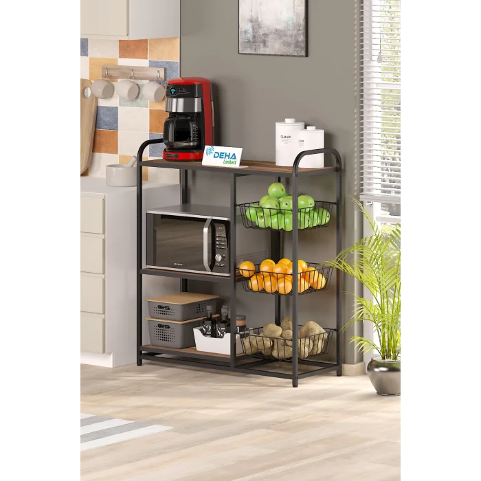 Meyvelik Sebzelik Sepetli Mutfak Düzenleyici Raf Fırın Standı Organizer  Mutfak Dolabı Bangosu