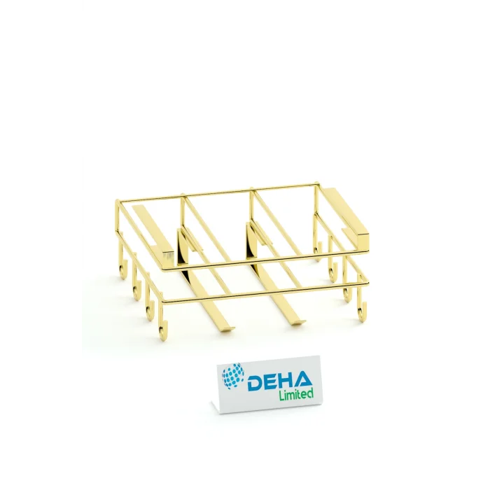 Paslanmaz Kupa Fincan Askılı Kesme Tahtası Raflı Mutfak Tezgah Üstü Organizer Raf Stand