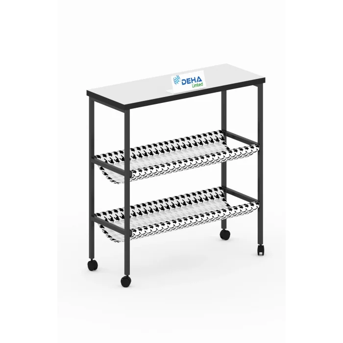 Tekerlekli Dergilik Kumaş Raflı Çanta Gazetelik Kitaplık Çok Amaçlı Koltuk Yan Sehpa Sunumluk