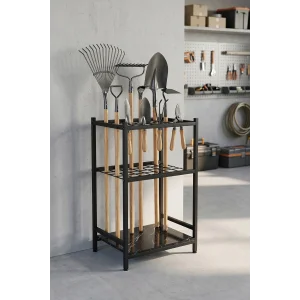 Bahçe Aletleri Düzenleyici Stand Kazma Kürek Organizer Raf Çok Amaçlı Metal Garaj Balkon Rafı