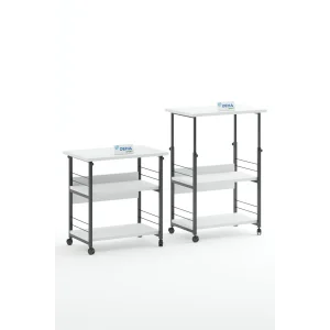 Beyaz Çok Amaçlı Yükseklik Ayarlı Frenli Tekerlekli 3 Katlı Mutfak Fırınlık Kahve Masası Yazıcı Sehpası Servis Standı