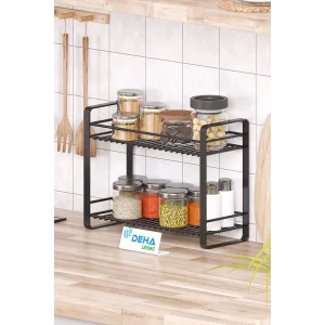 Masa Tezgah Üstü Düzenleyici Metal Organizer Raf  Banyo Mutfak Rafı Baharatlık Makyaj Standı